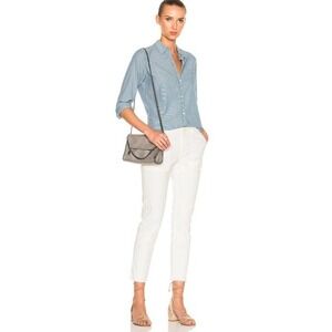 Nili Lotan Jenna Eggshell White Mid-Rise Crop Pant Size 0 New with‎ Tags